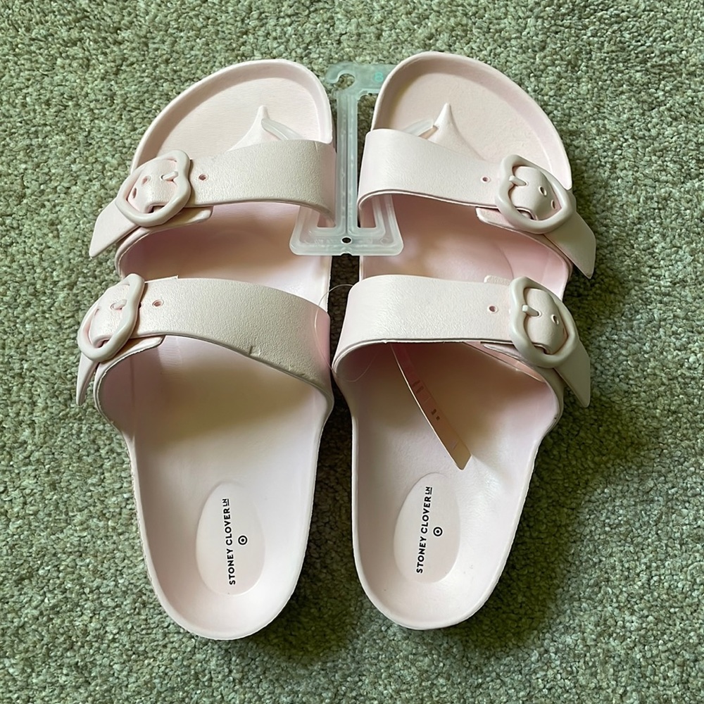 Stoney Clover Lane X Target lite pink slide sandals size 8